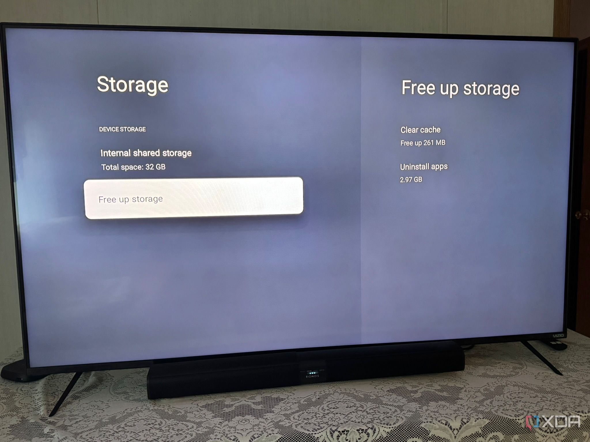 Mục dọn cache/gỡ ứng dụng trên Google TV Streamer trong review của XDA. Ảnh: XDA