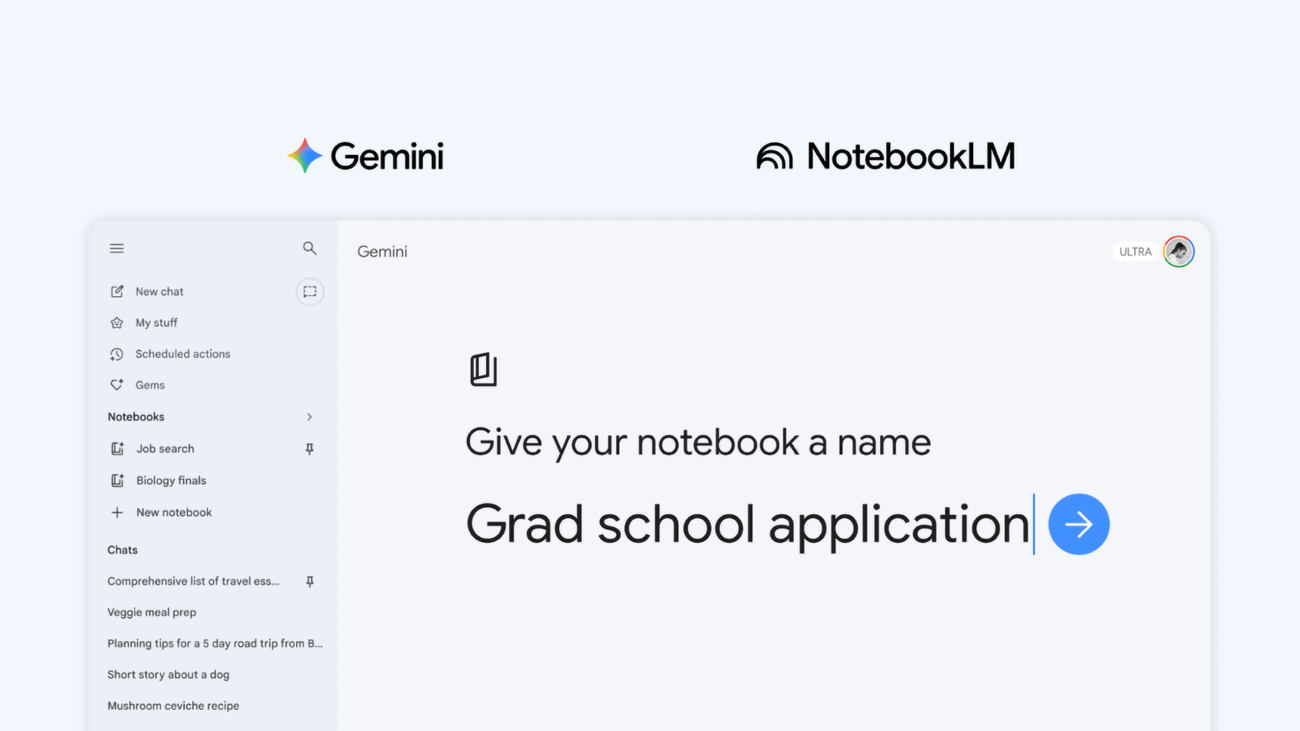 Ảnh: Google - Gemini sẽ hữu ích hơn khi anh em chia rõ notebook, tài liệu và ngữ cảnh theo từng việc thay vì gom mọi thứ chung một chỗ.