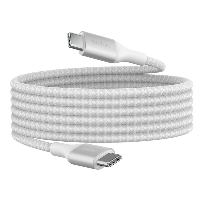 Belkin 240W braided cable phù hợp với nhóm người dùng muốn dây nhìn gọn gàng, chắc chắn và dễ dùng hằng ngày, nhưng vẫn phải kiểm tra kỹ phần data/video theo đúng nhu cầu. Ảnh: Belkin