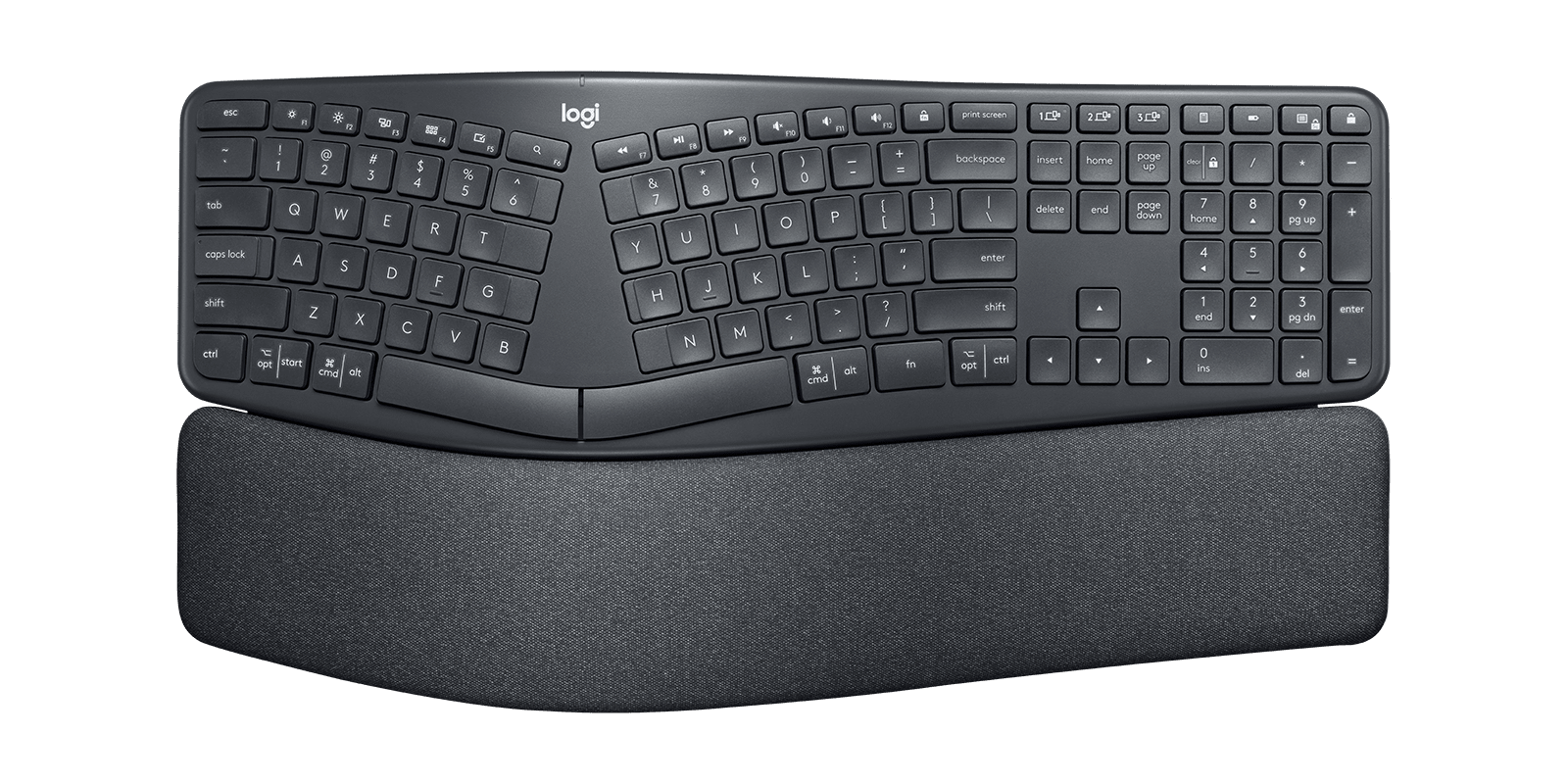 Logitech Ergo K860 là ví dụ rõ cho nhóm bàn phím đặt ưu tiên vào tư thế cổ tay và cảm giác gõ lâu dài hơn là độ gọn để mang đi. Ảnh: Logitech