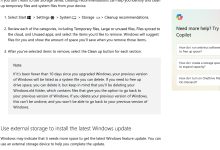 Trang hỗ trợ Microsoft minh họa Storage Sense trong Windows 11