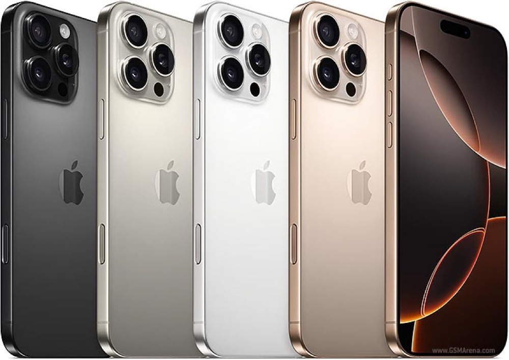 Mặt lưng và cụm camera của iPhone 16 Pro Max với nhiều màu hoàn thiện