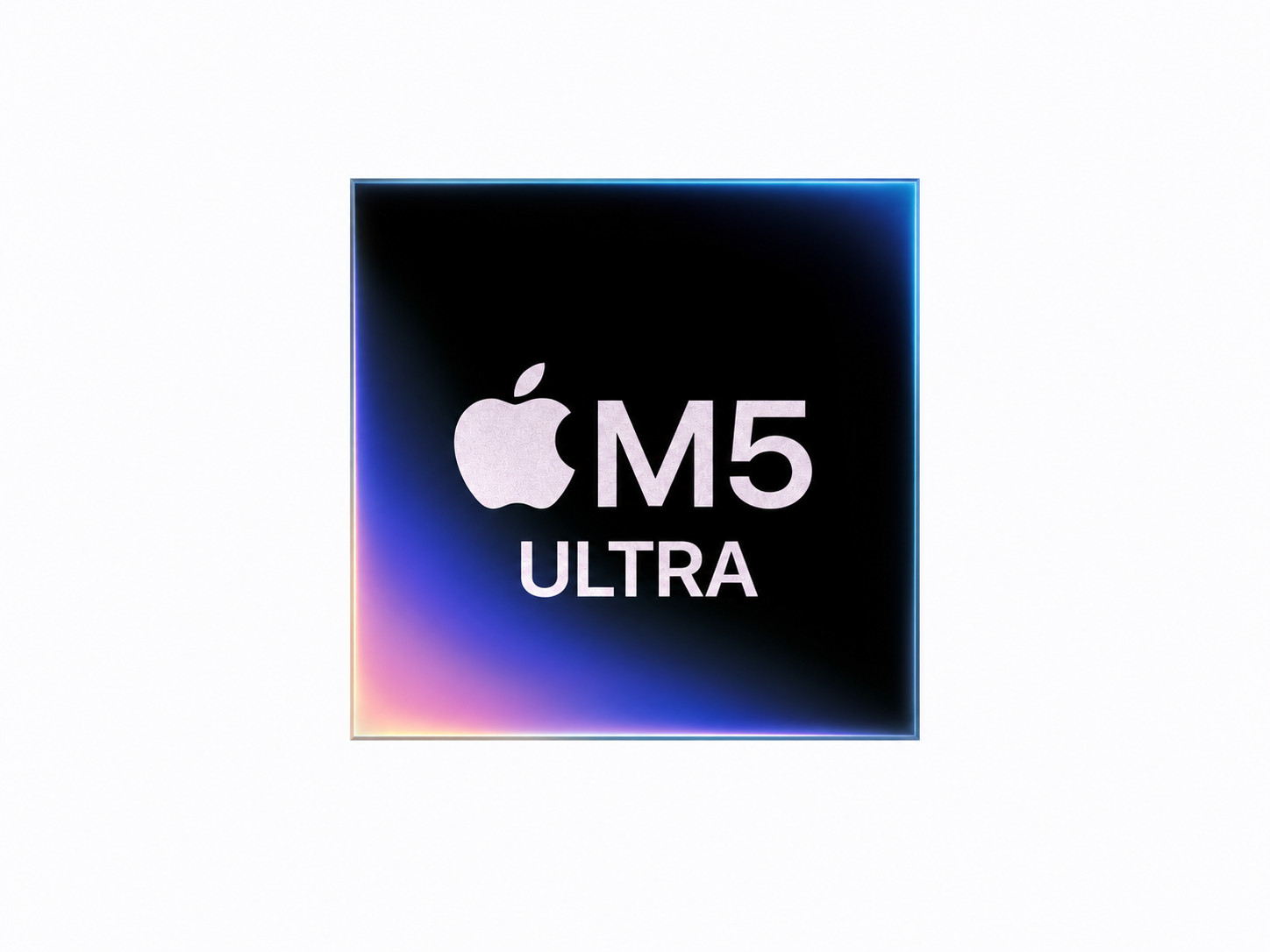 Chip xử lý Apple M5 Ultra trên nền đen