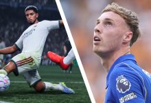 Cole Palmer trong màu áo Chelsea và hình ảnh game bóng đá EA Sports FC