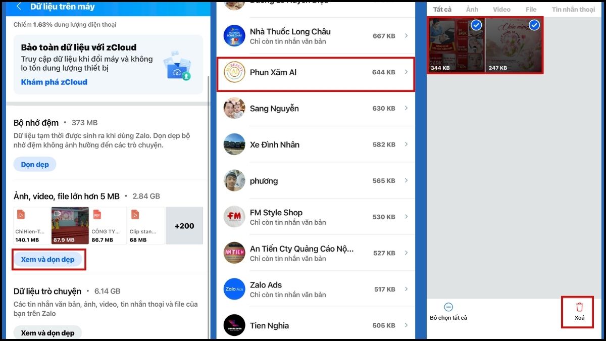 Tắt tự động tải ảnh video Zalo