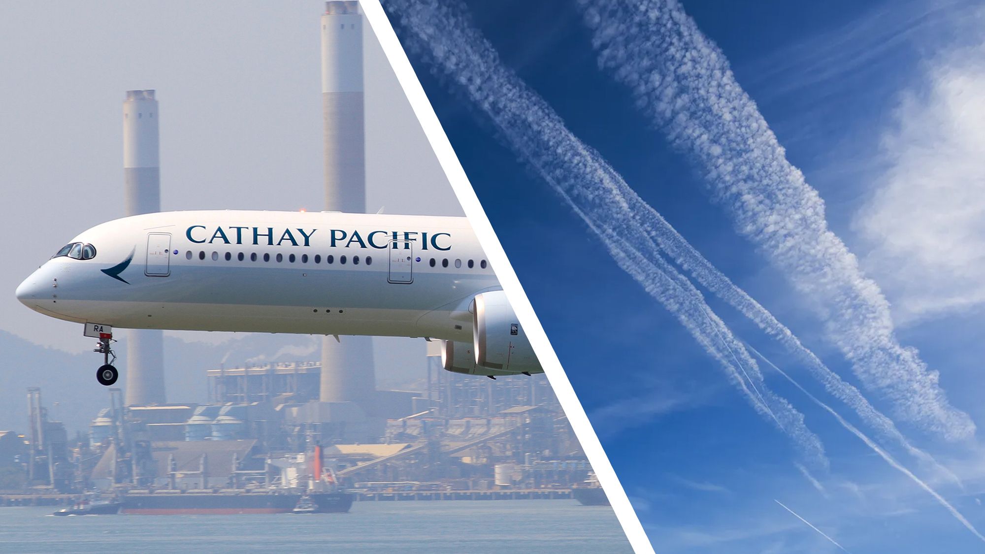 Máy bay Cathay Pacific đang bay trong thử nghiệm tránh vệt ngưng tụ