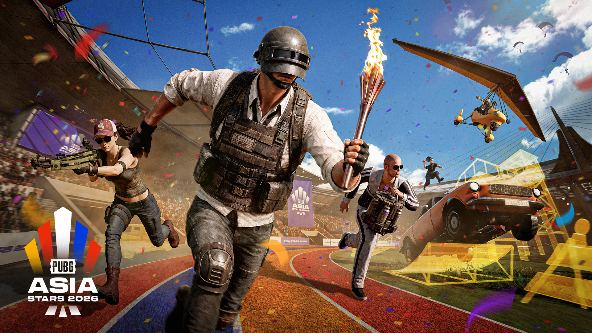 Banner sự kiện giải đấu PUBG Asia Stars 2026 trên cổng thông tin tiếng Việt