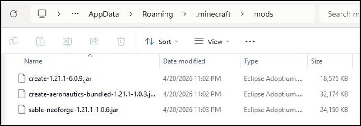 Thư mục mods trong Minecraft
