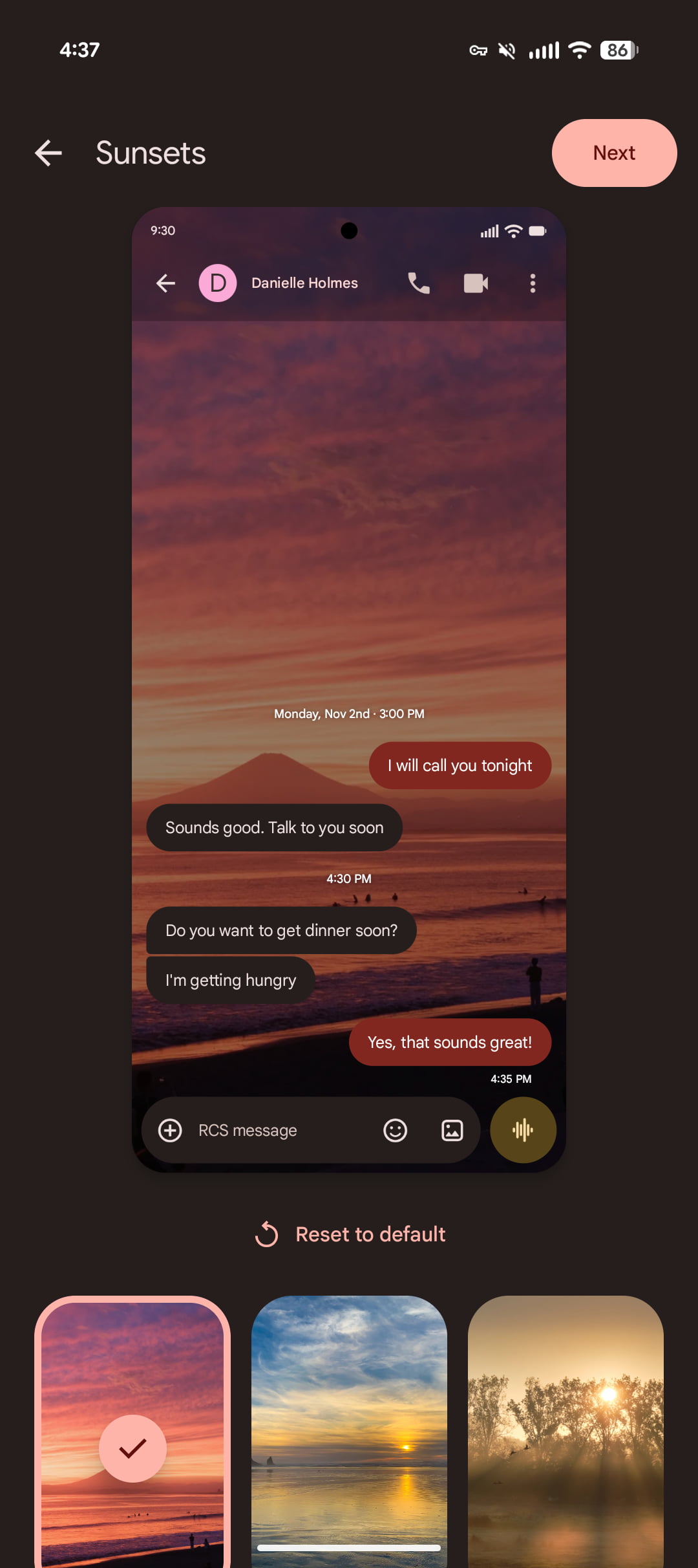 Ảnh chụp giao diện Chat theme trong Google Messages (7)