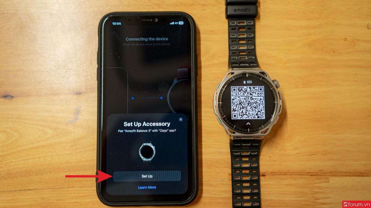 Thao tác kết nối Amazfit Balance 3 trong ứng dụng Zepp