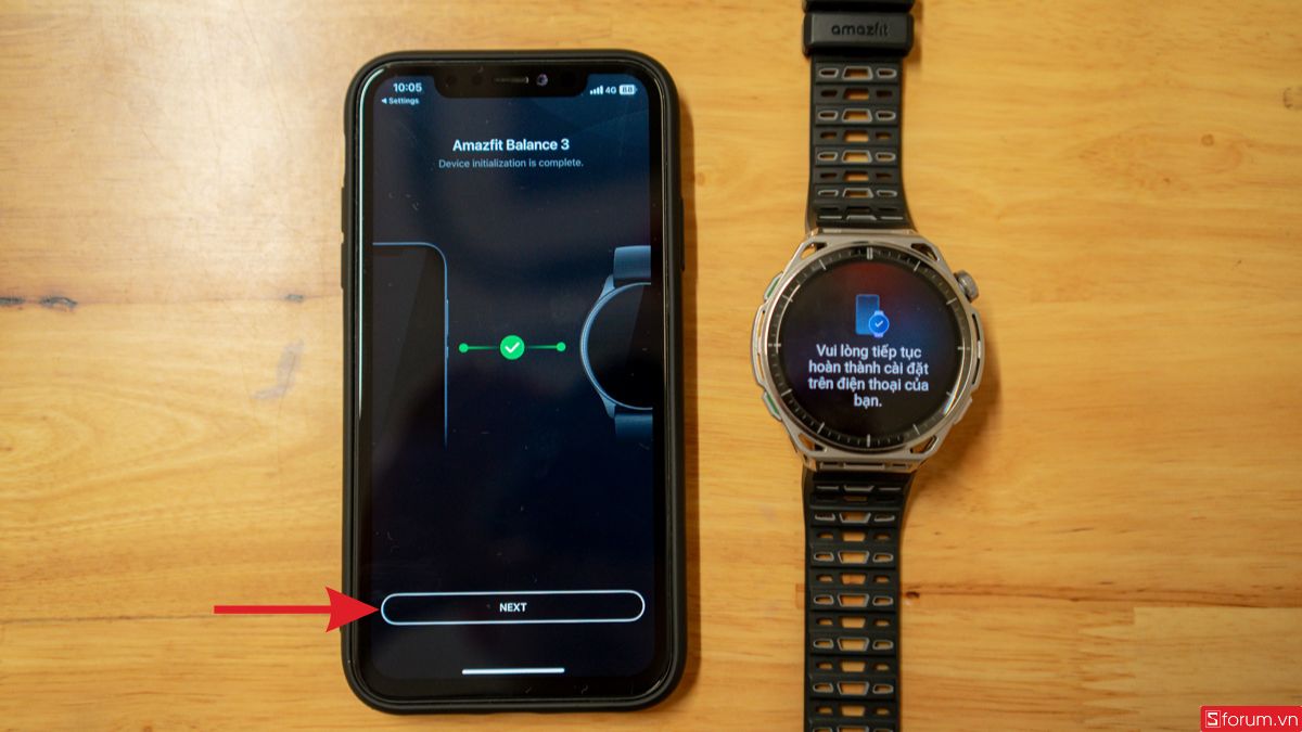 Thao tác kết nối Amazfit Balance 3 trong ứng dụng Zepp