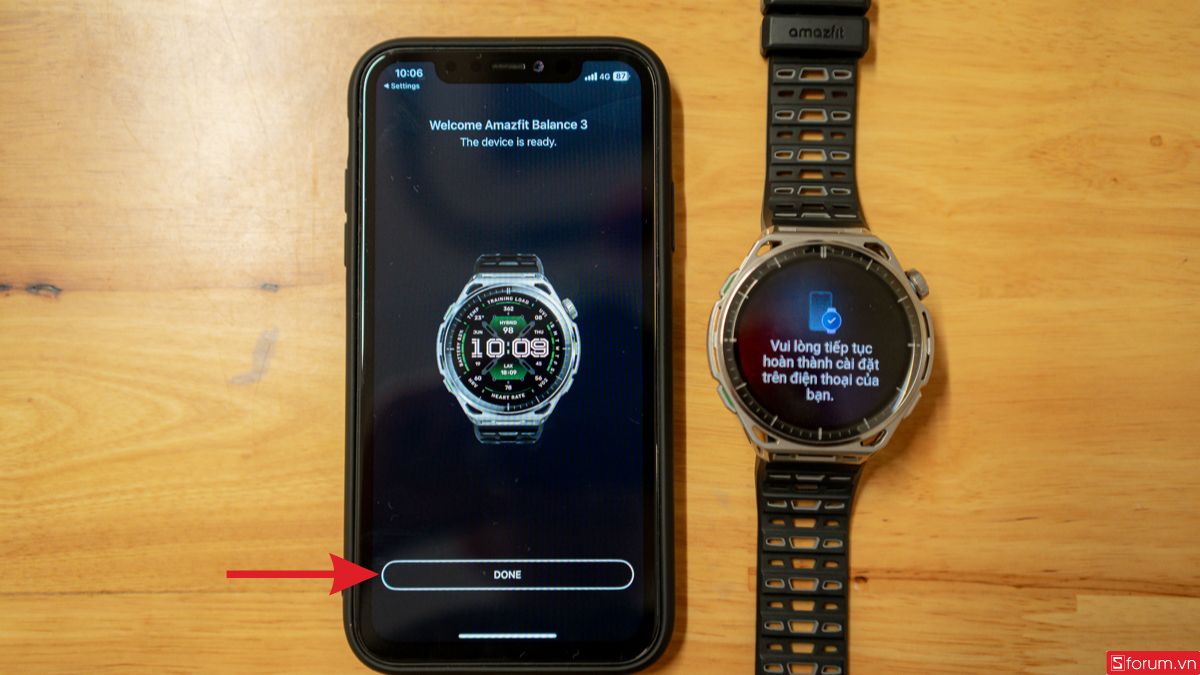 Thao tác kết nối Amazfit Balance 3 trong ứng dụng Zepp