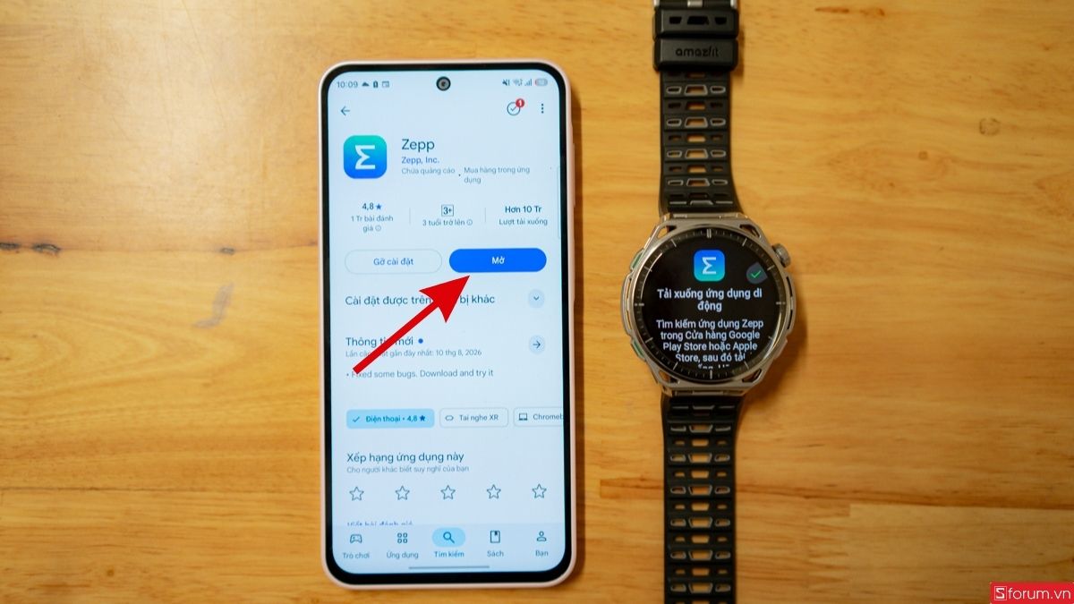 Thao tác kết nối Amazfit Balance 3 trong ứng dụng Zepp