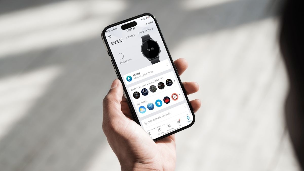 Thao tác kết nối Amazfit Balance 3 trong ứng dụng Zepp