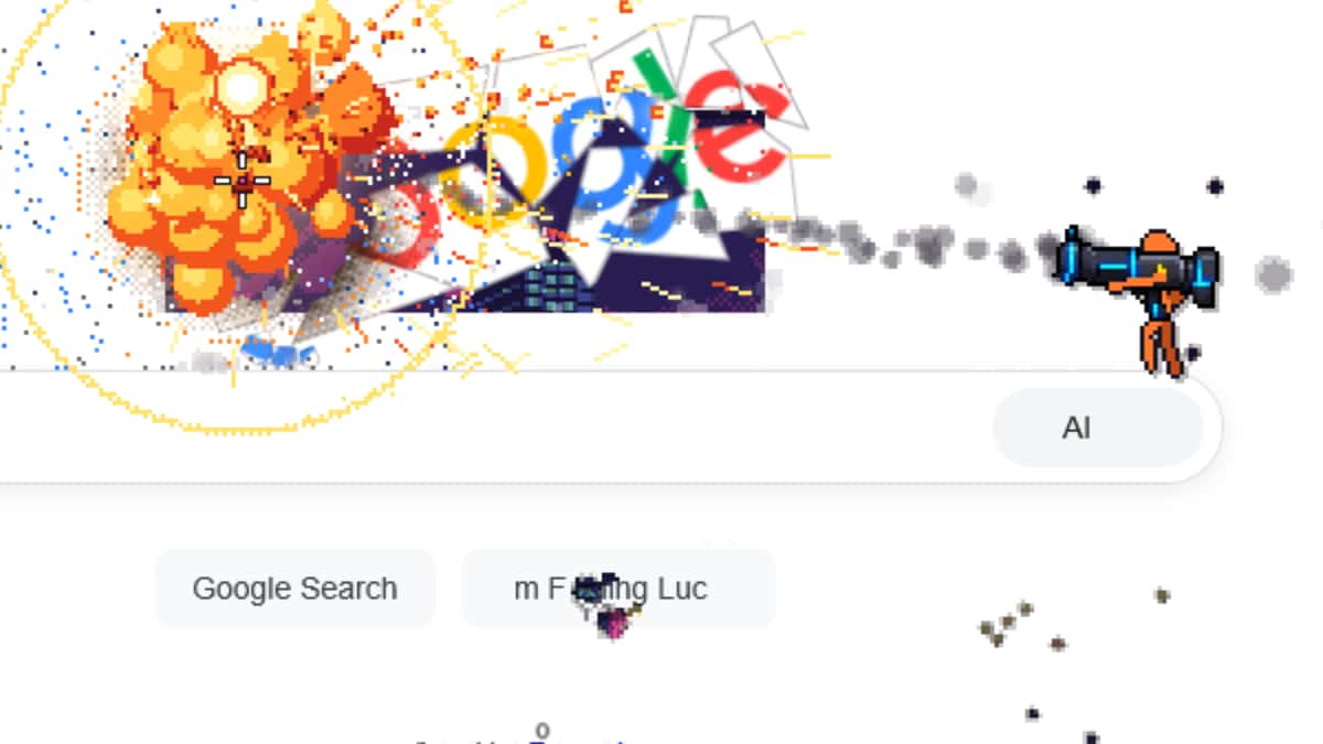 Cảnh tượng giao diện tìm kiếm Google bị nổ tung trong Destroy Any Website
