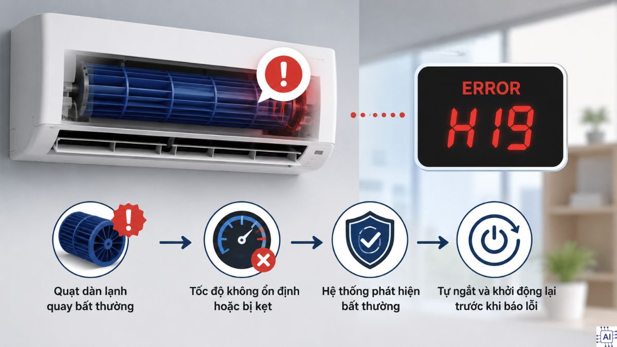 Điều hòa Panasonic trong ảnh minh họa việc kiểm tra thiết bị.