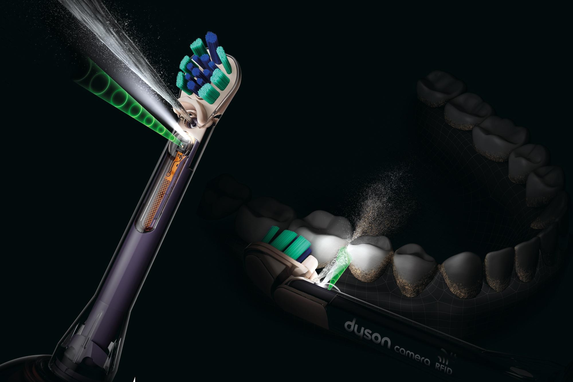 Đồ họa cận cảnh đầu bàn chải Dyson CameraJet.