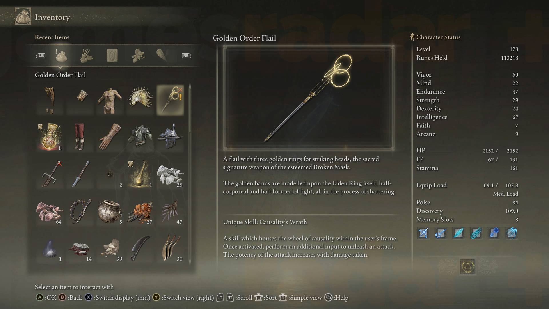 Golden Order Flail trong Elden Ring.