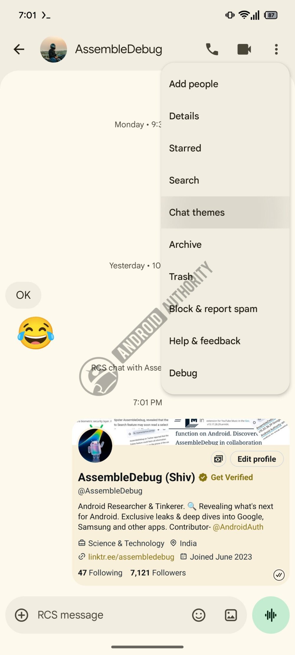 Giao diện Chat themes Google Messages