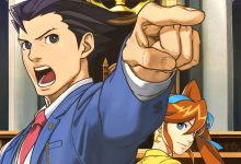 Phoenix Wright tạo dáng phản đối trong ảnh giới thiệu Dual Destinies VR.