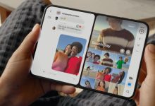 iPhone Duo gập mở hiển thị ứng dụng