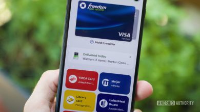 Ứng dụng Google Wallet hiển thị các loại thẻ trên màn hình điện thoại