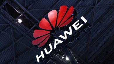 Logo Huawei tại hội nghị công nghệ