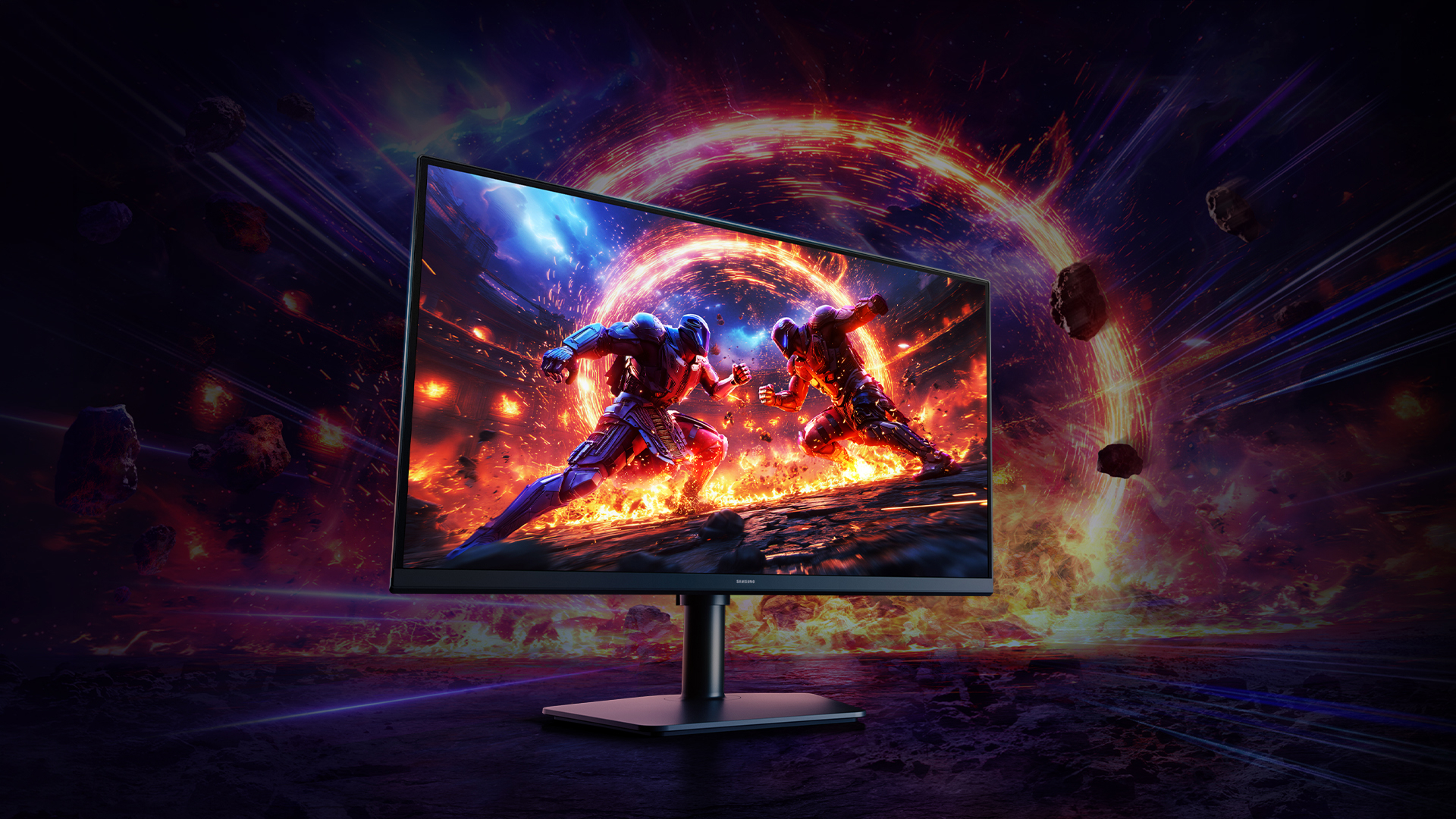 Màn hình chơi game Samsung Odyssey G6 G60H chính diện độ phân giải cao