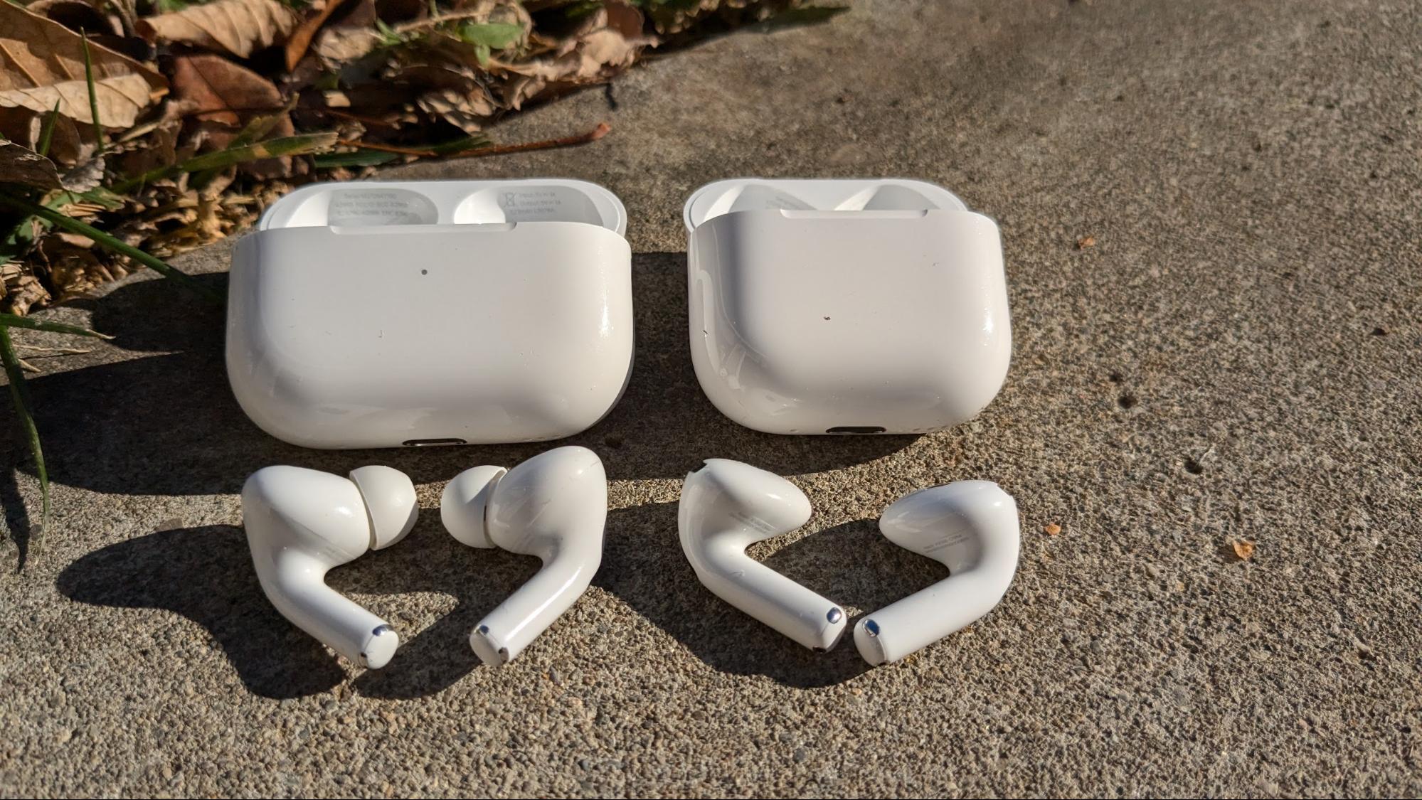 Bố trí hộp sạc và tai nghe AirPods