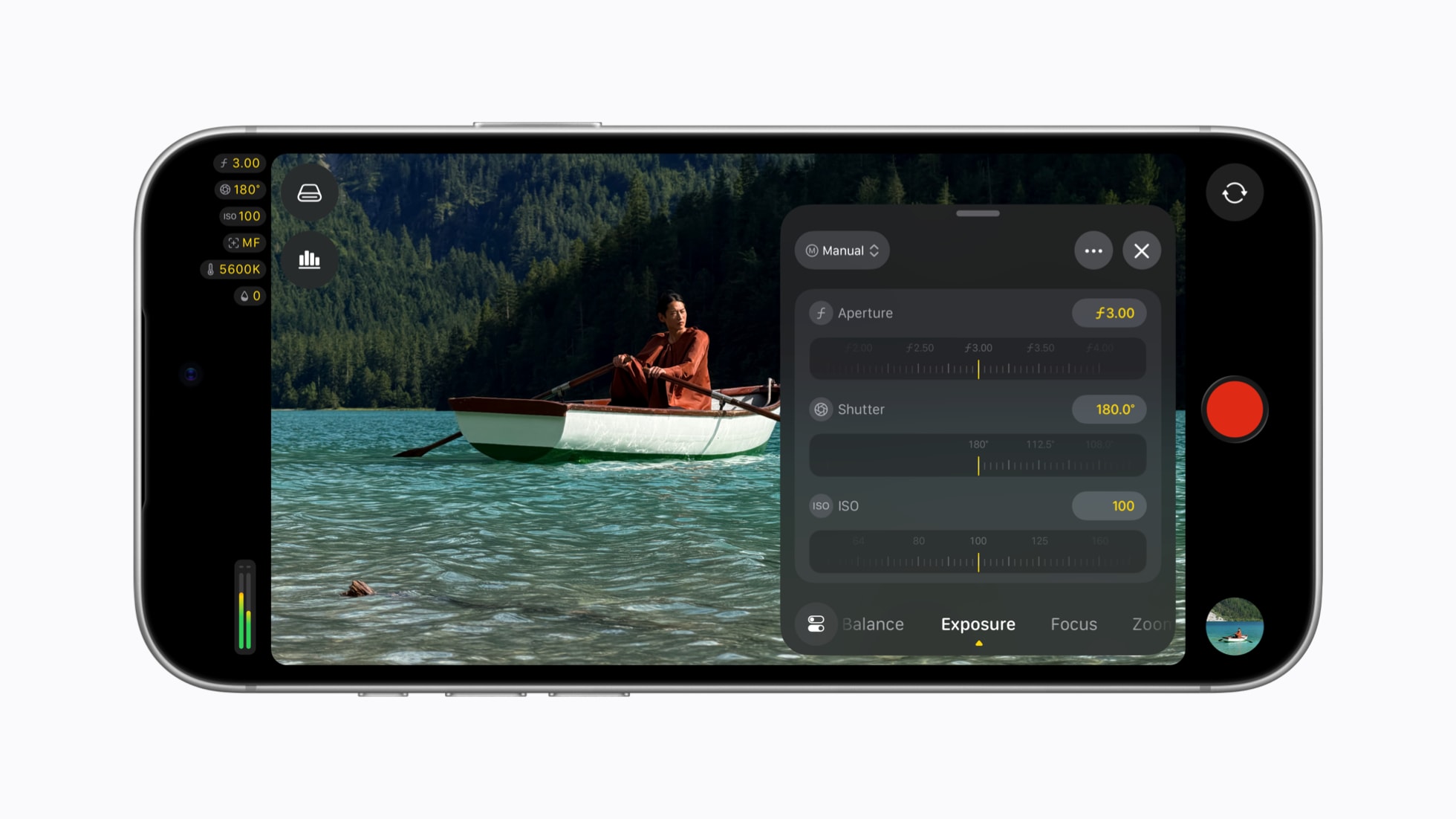 Giao diện điều khiển khẩu độ biến thiên của camera trên iPhone 18 Pro