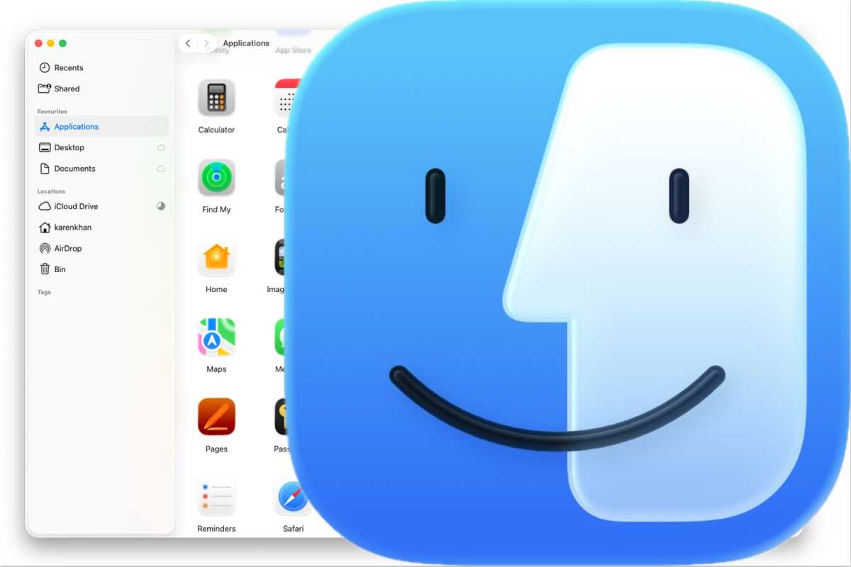 Giao diện Finder trên máy Mac nhận diện thiết bị iPhone