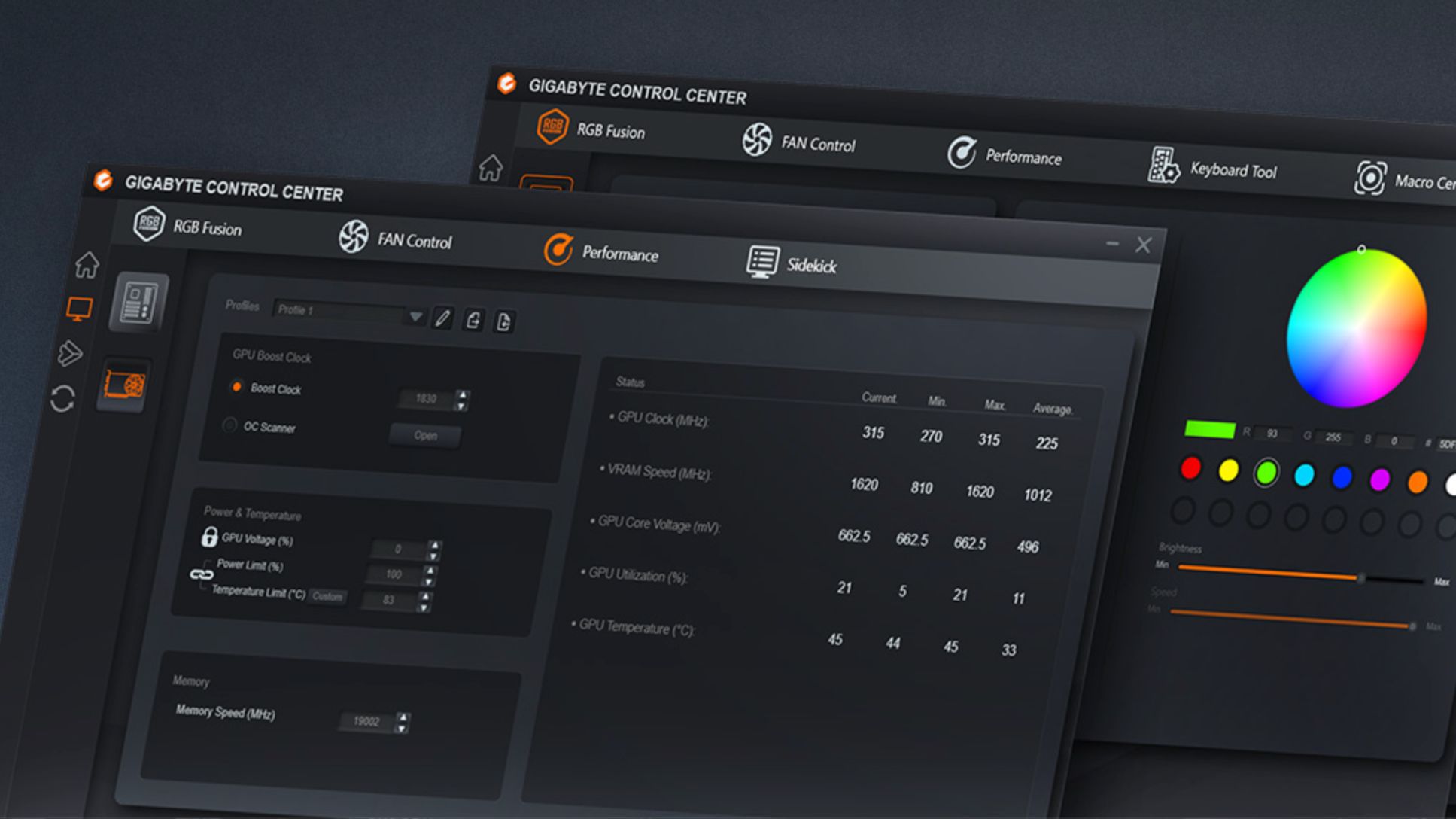 GIGABYTE Control Center trên máy tính Windows