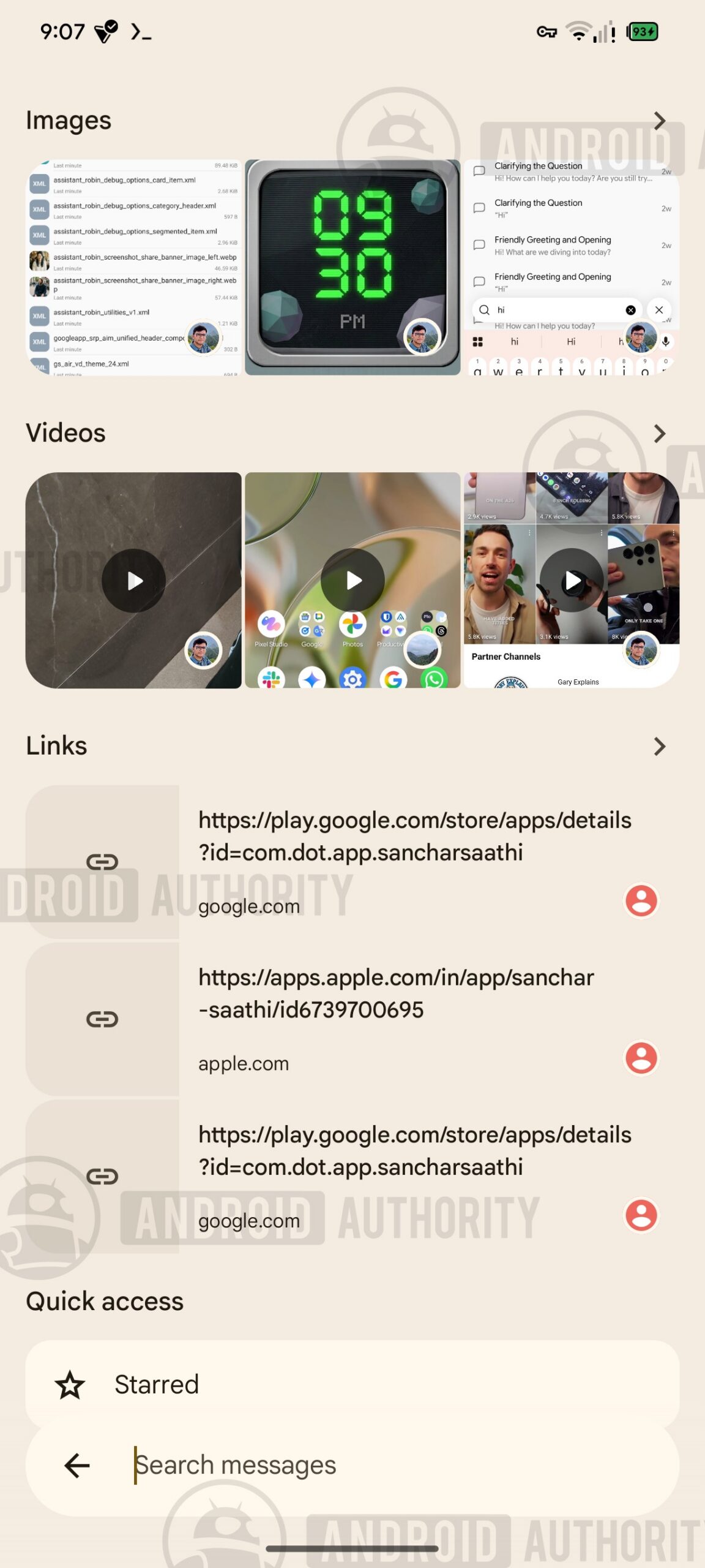 Kết quả tìm kiếm Google Messages