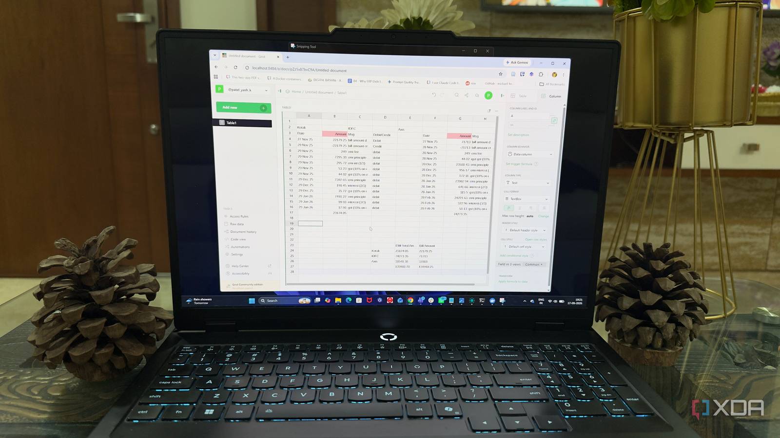 Giao diện Grist và máy chủ tự lưu trữ