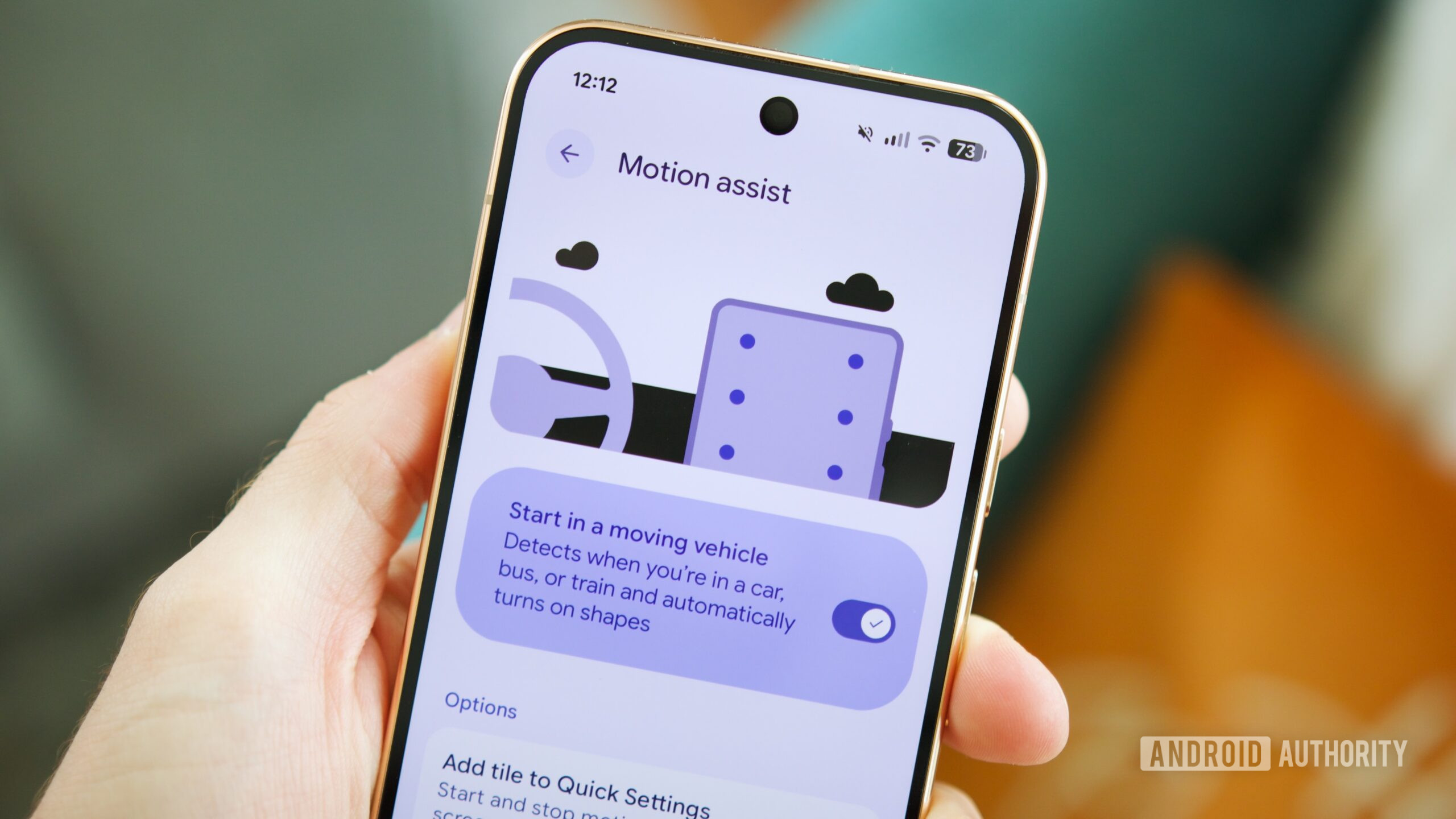 Giao diện thiết lập tính năng Motion Assist trên điện thoại Google Pixel. Ảnh: Android Authority