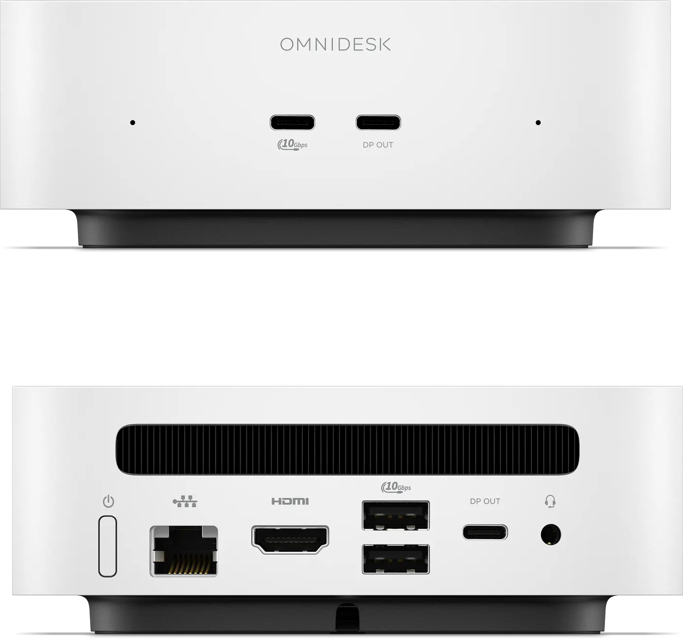 Chi tiết cổng kết nối Type-C Type-A HDMI và LAN trên HP OmniDesk