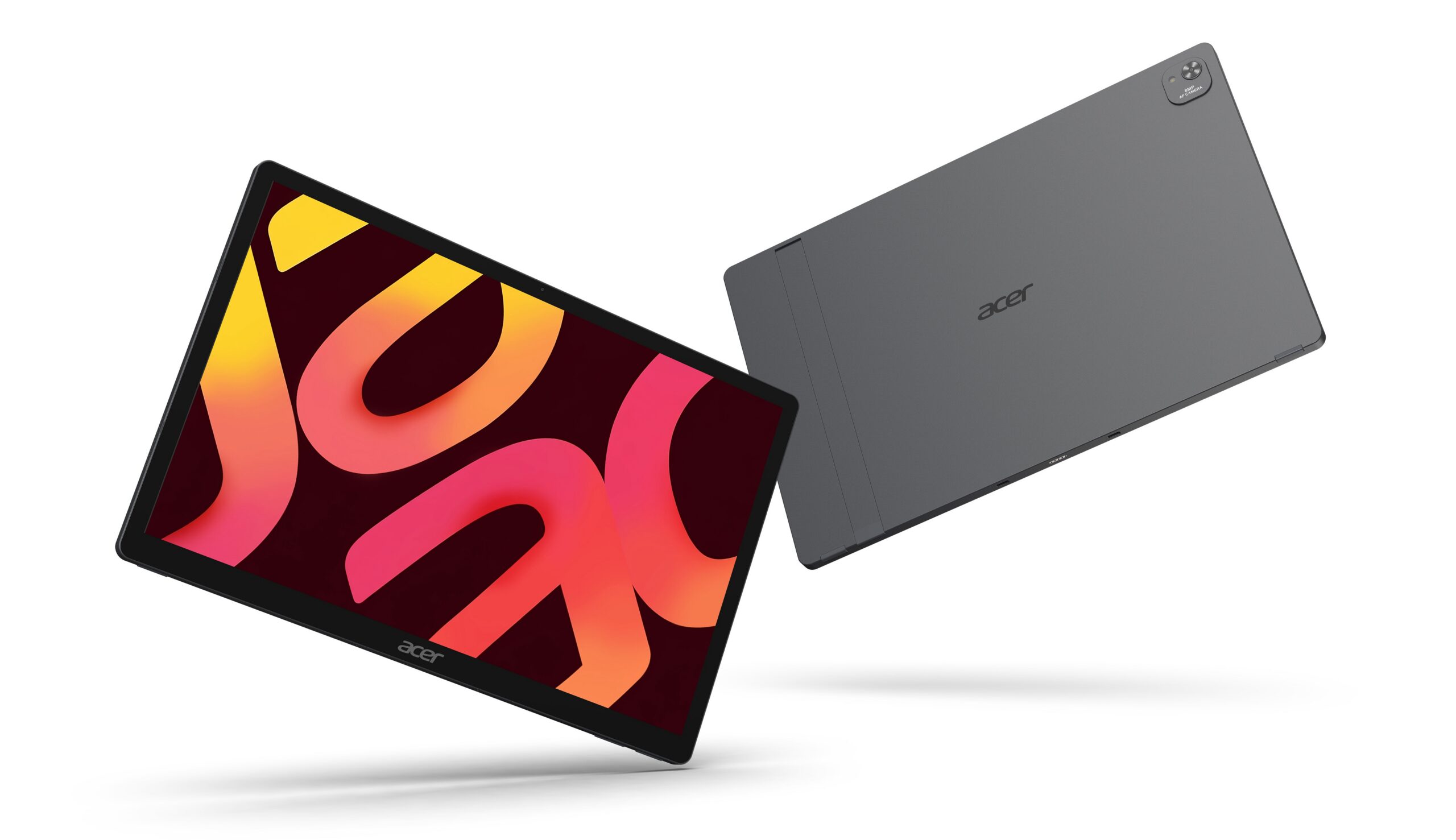 Mặt trước và mặt lưng máy tính bảng Acer Iconia X16 tích hợp chân đế