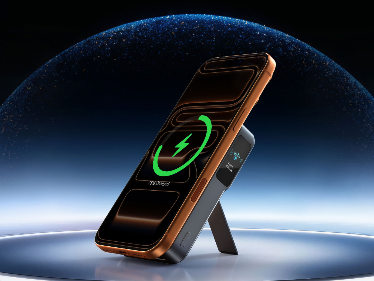Mặt lưng và hệ thống tản nhiệt quạt chủ động của Anker MagGo Power Bank 2 Pro