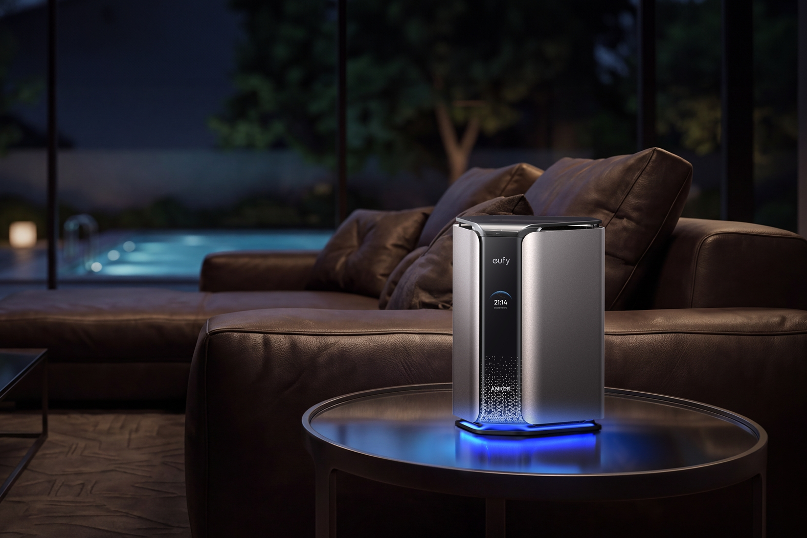 Anker MindBase đặt trong không gian phòng khách gia đình