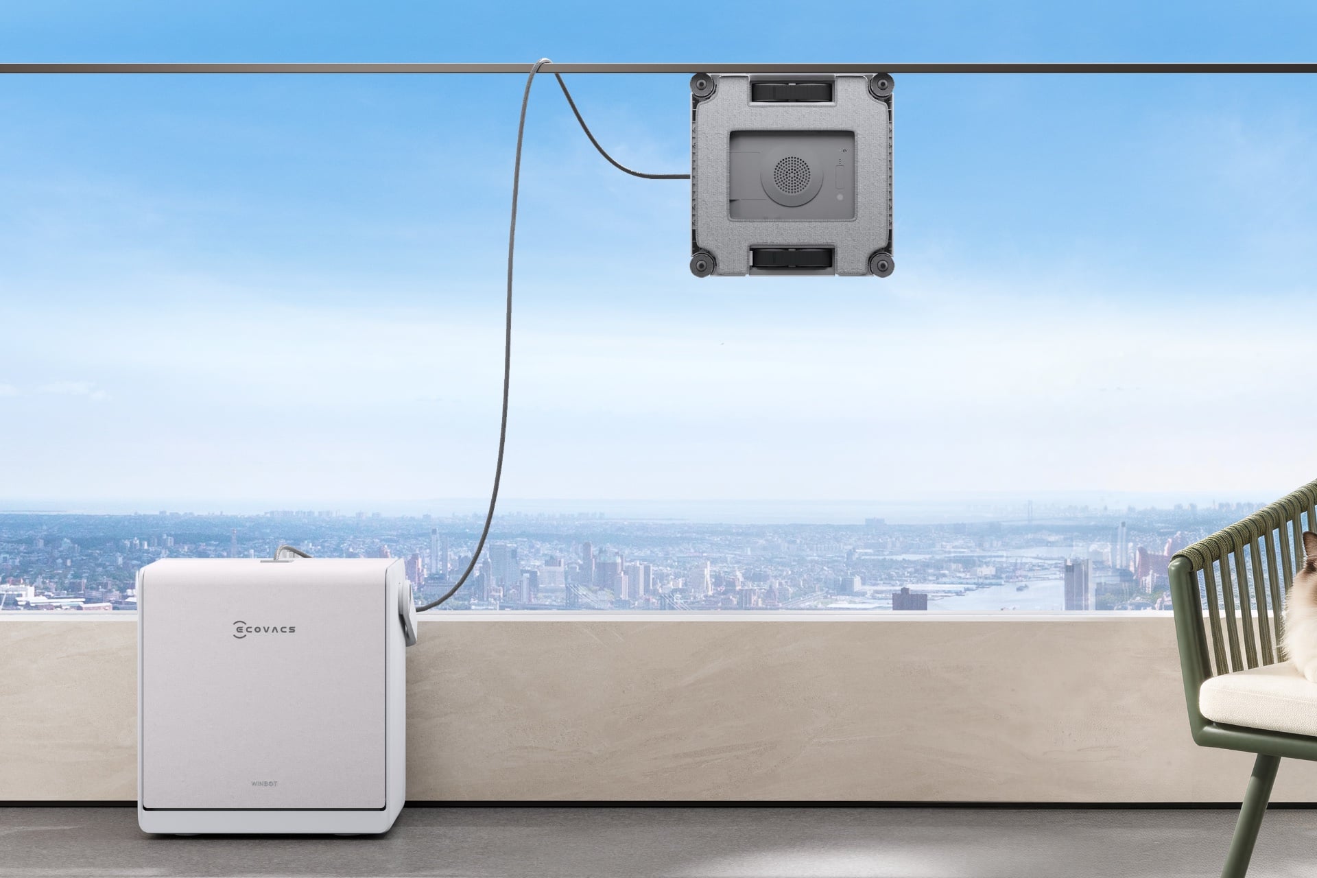 WINBOT W2S PRO OMNI làm sạch vách kính ban công