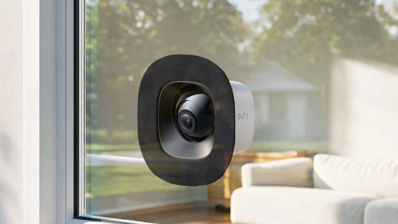 Eufy Window Camera E10 quan sát không gian bên ngoài từ cửa kính căn hộ
