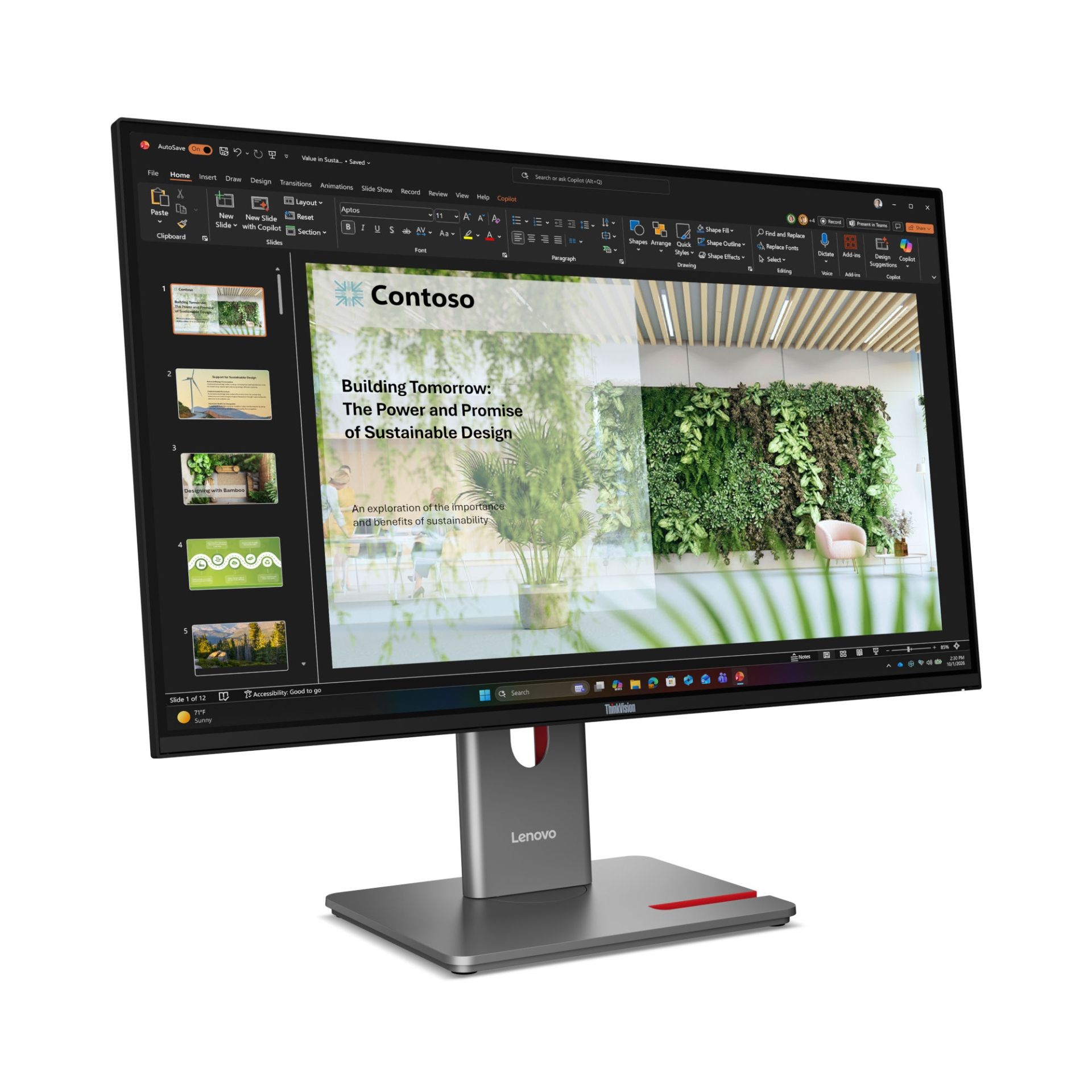 Góc nghiêng của màn hình ThinkVision P27UL-40