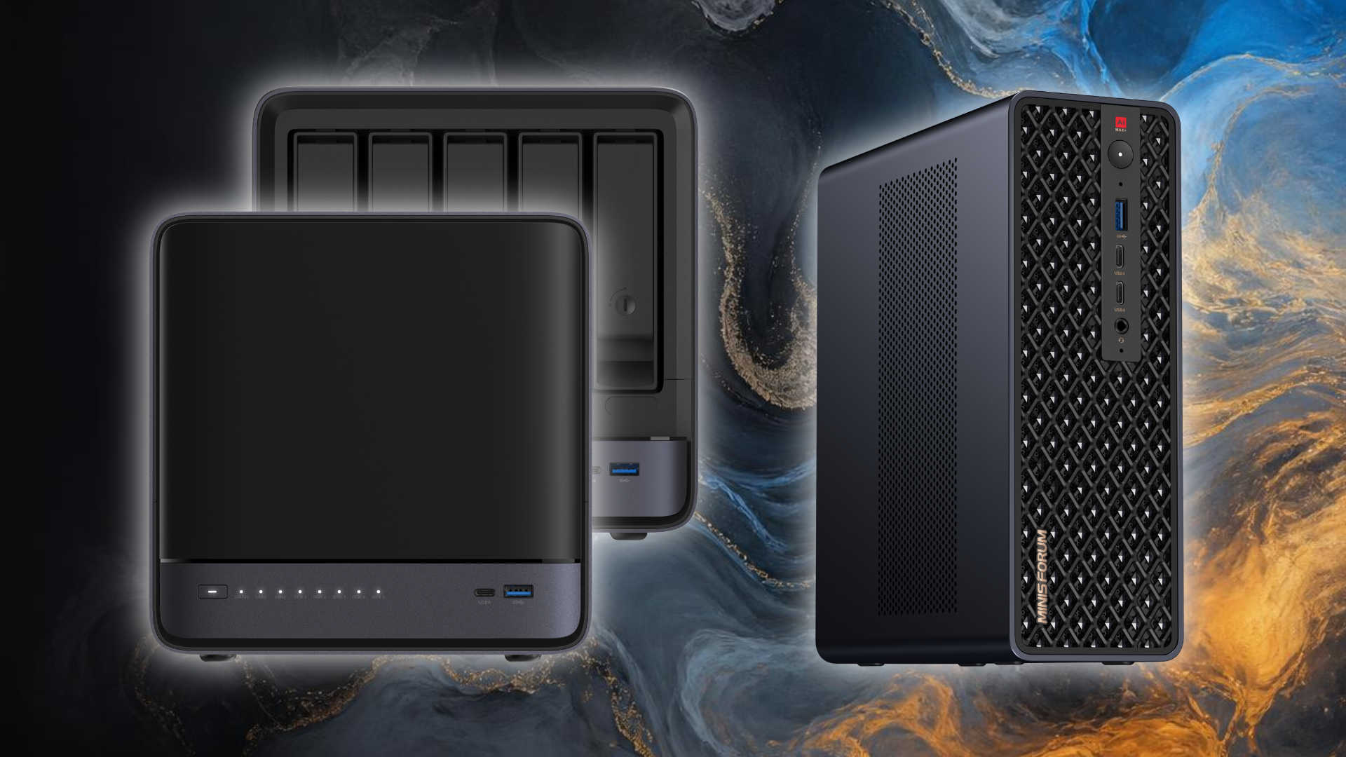 Minisforum AI Agent NAS N5 Max-P495 và máy trạm mini MS-S1 Max-P495
