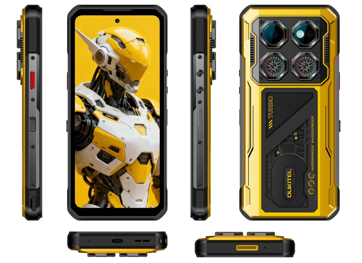 Cận cảnh mặt sau Oukitel WP600 với hệ thống quạt kép tản nhiệt chủ động