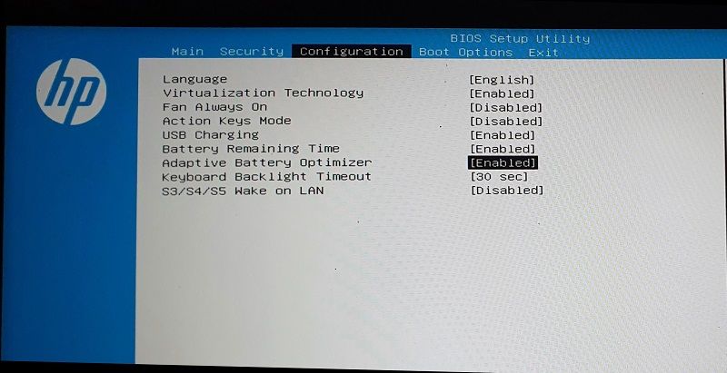 Kích hoạt tính năng bảo vệ pin thông minh trong BIOS