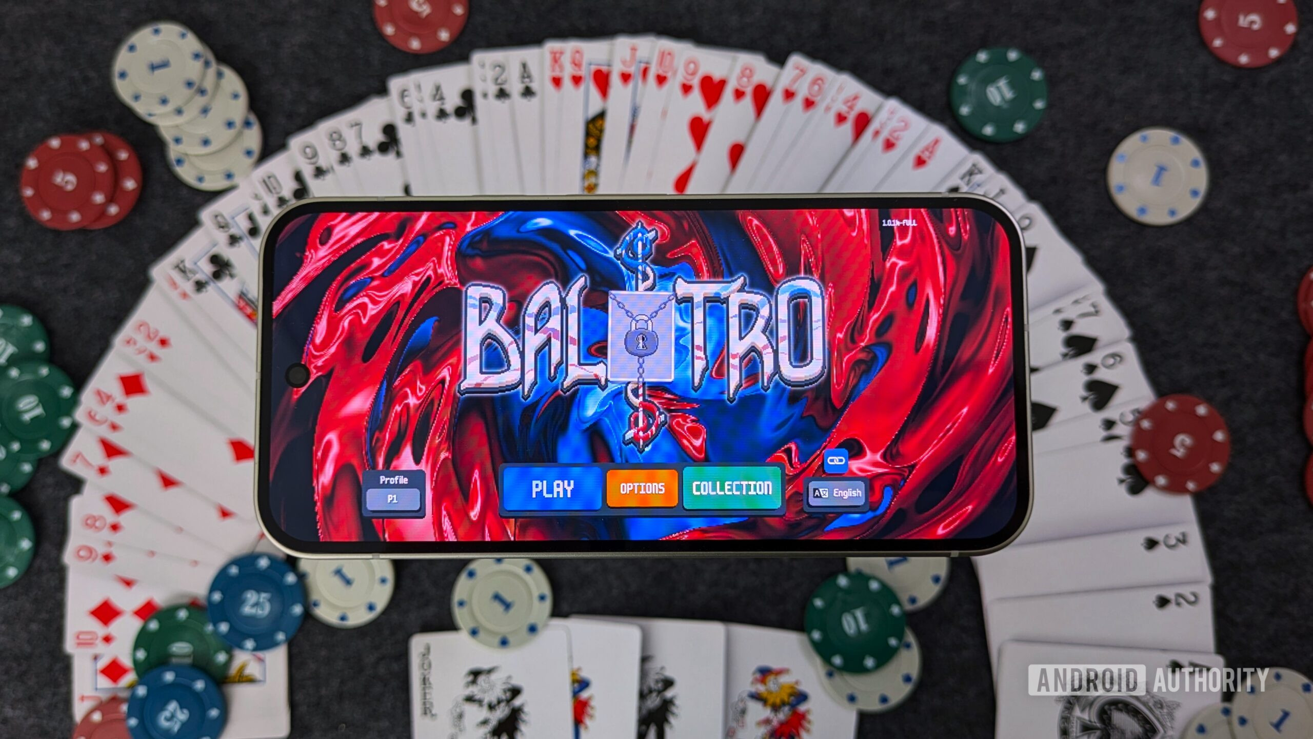 Giao diện tựa game Balatro trên thiết bị di động
