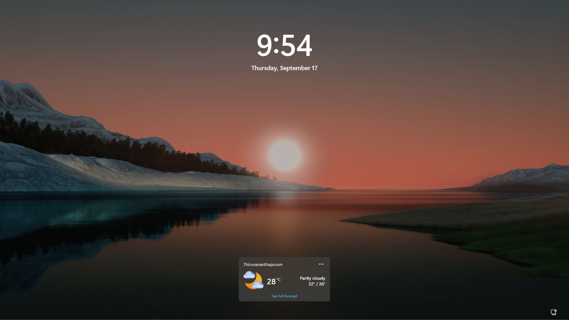 Màn hình khóa Windows 11 mới gọn gàng chỉ có thời tiết