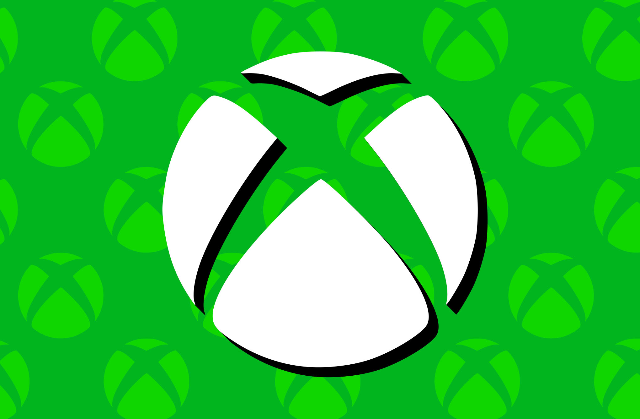 Biểu tượng logo Xbox màu trắng nổi bật trên nền xanh lá