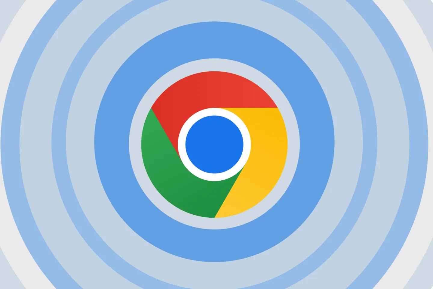 Biểu tượng trình duyệt Google Chrome trên nền đồ hoạ gợn sóng