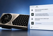 Hình minh họa giao diện chatbot AI NVIDIA phân tích GPU